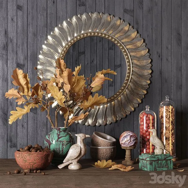 Autmn decorative set 3D Model