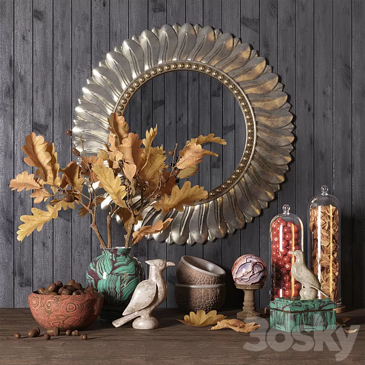 Autmn decorative set 3D Model