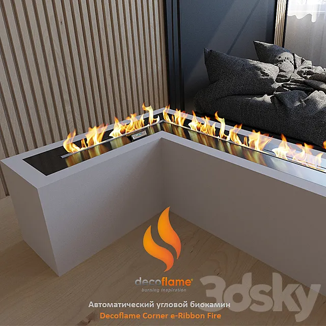 Automatic corner Bio Fireplace Decoflame Corner e-Ribbon Fire 3DModel