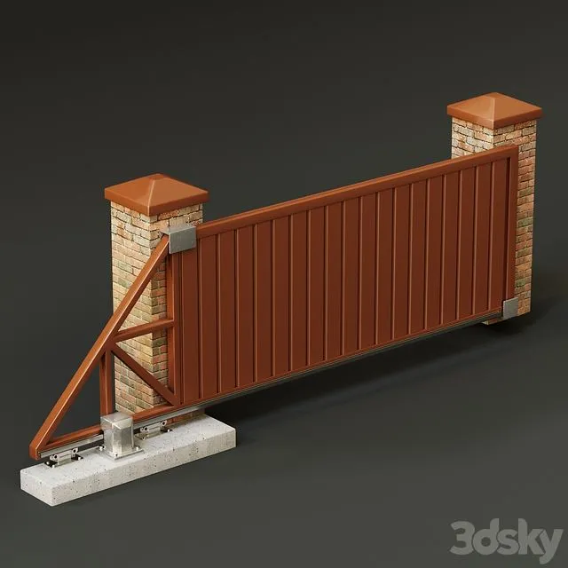 Automatic sliding gates 3D Model Automatic sliding gates 3D Model