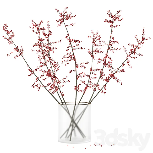 Autumn branches in glass vase (corona reissue) 3DModel Autumn branches in glass vase (corona reissue) 3DModel