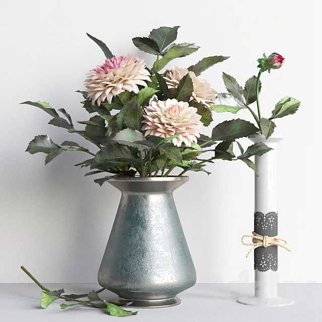 Autumn collection with dahlias 3DModel Autumn collection with dahlias 3DModel