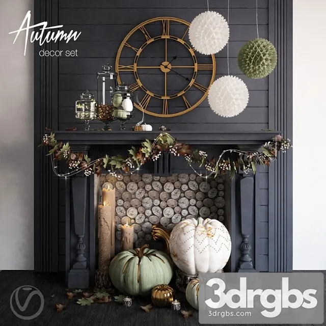 Autumn Decor Set 3D Model Download Autumn Decor Set 3D Model Download