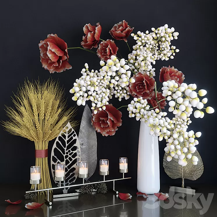 Autumn decorative set 3D Model