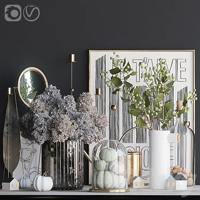 Autumn decorative set 6 3DModel