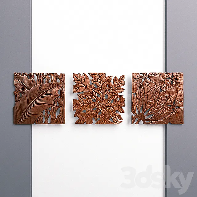 «Autumn Leaves Wall Panel Set» 3D Model «Autumn Leaves Wall Panel Set» 3D Model
