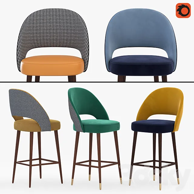 AVA BAR CHAIRS_set 3D Model