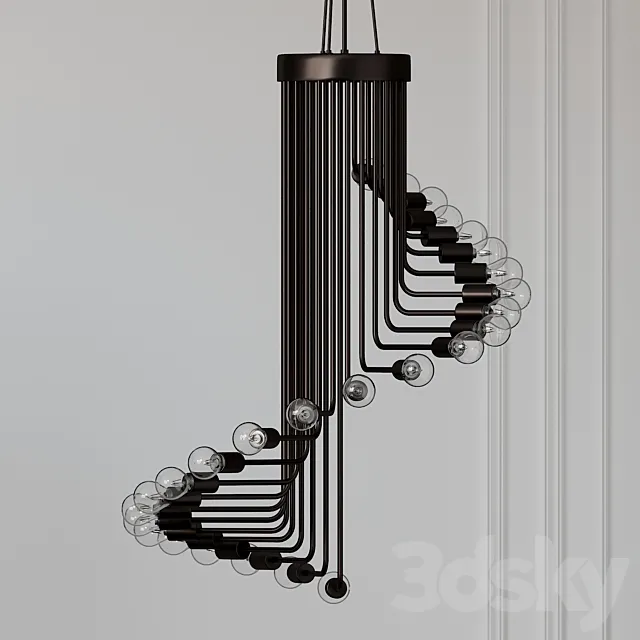 AVA – Modern Nordic Spiral Chandelier 3D Model