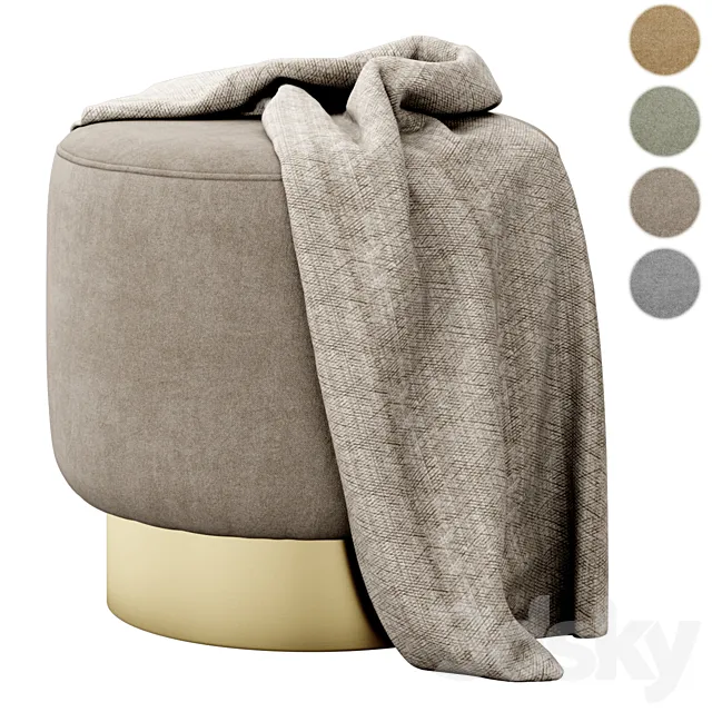 Avalon Ottoman Persimmon by Arteriors Home 3DModel Avalon Ottoman Persimmon by Arteriors Home 3DModel