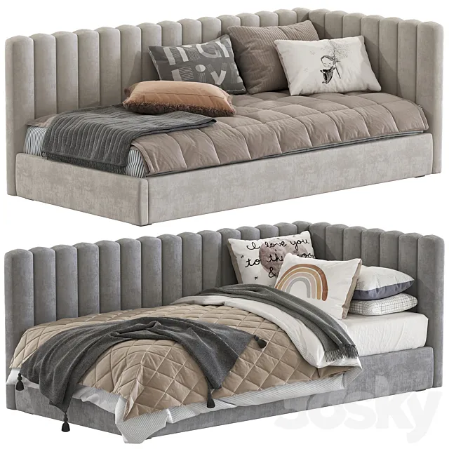 Avalon Upholstered Corner Bed 3DModel Avalon Upholstered Corner Bed 3DModel