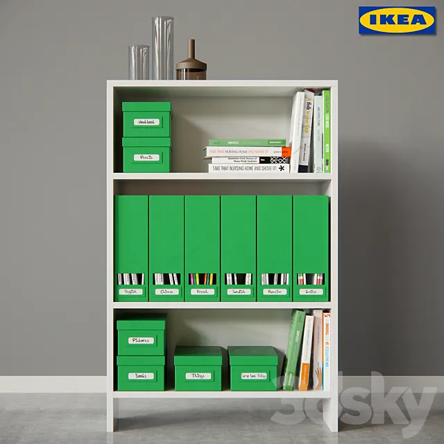 AVDALA bookcase & TJENA 3D Model AVDALA bookcase & TJENA 3D Model