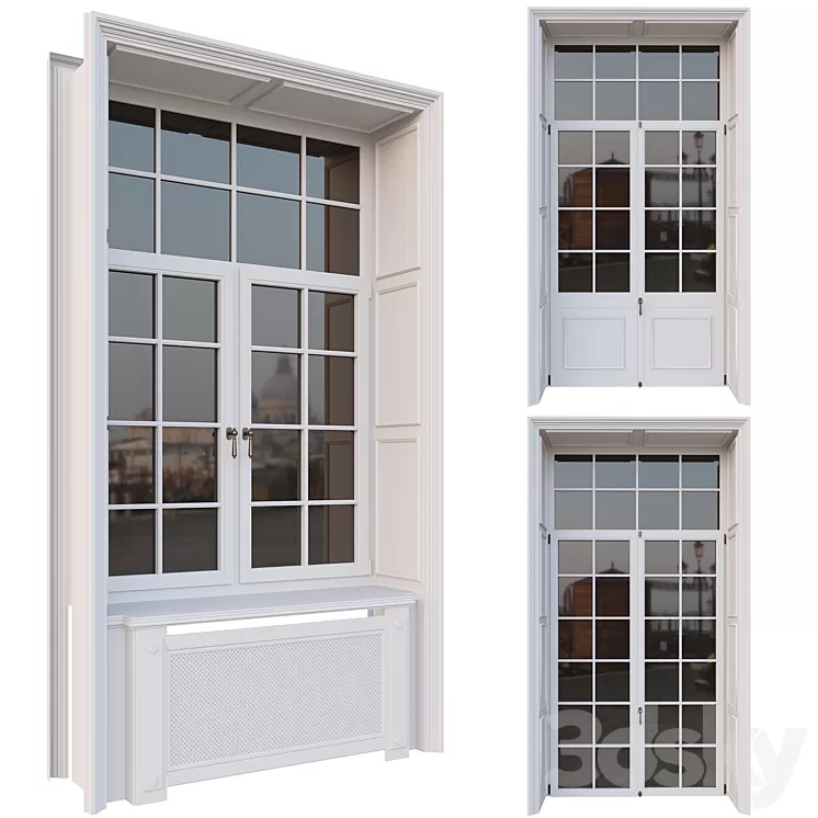 AVE Classic French Windows 3D Model