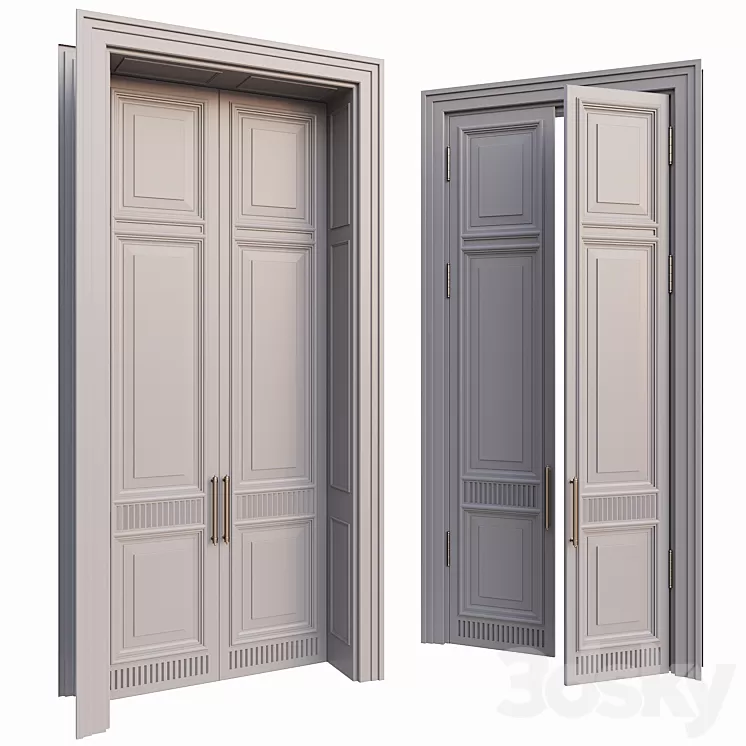 AVE Classic Gray Doors 3D Model