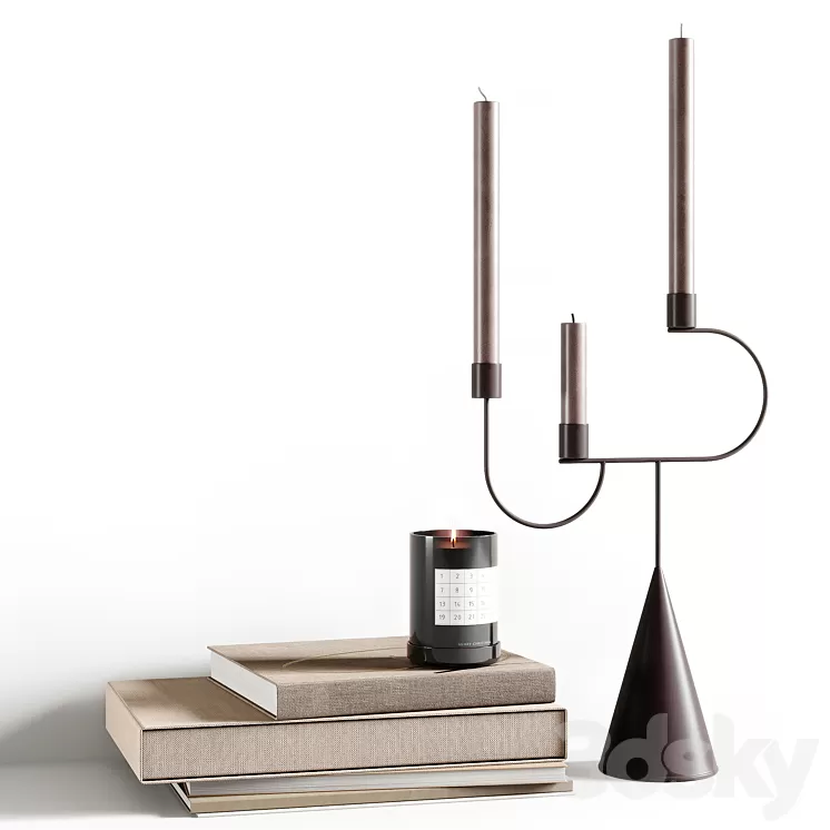AVE Decorative Set With Candle 3D Model Free Download
