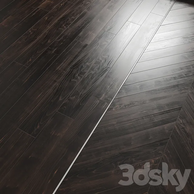 AVE Floor Dark Perfect Oak (Laminate and Chevron Tiles) 3DModel