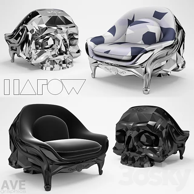 AVE Harow skull armchair 3D Model