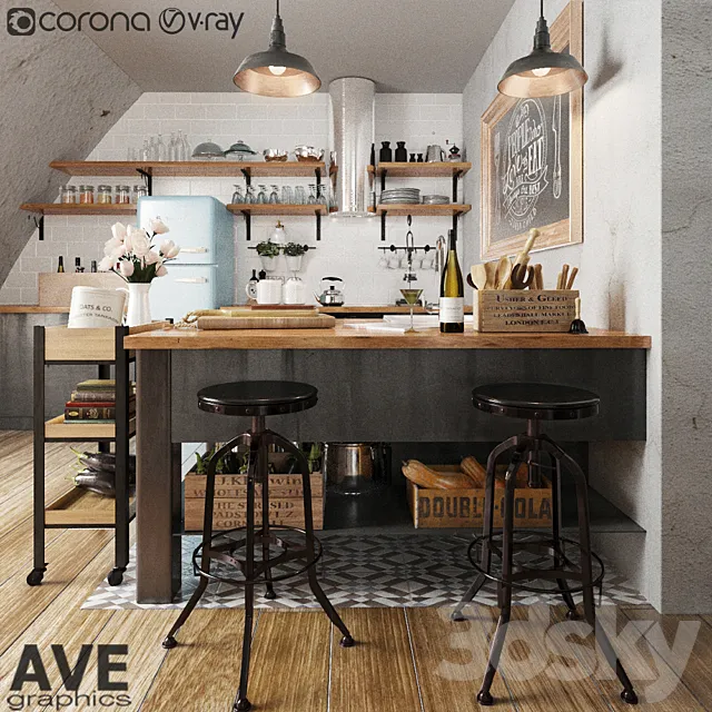 AVE Kitchen bar volume 3DModel