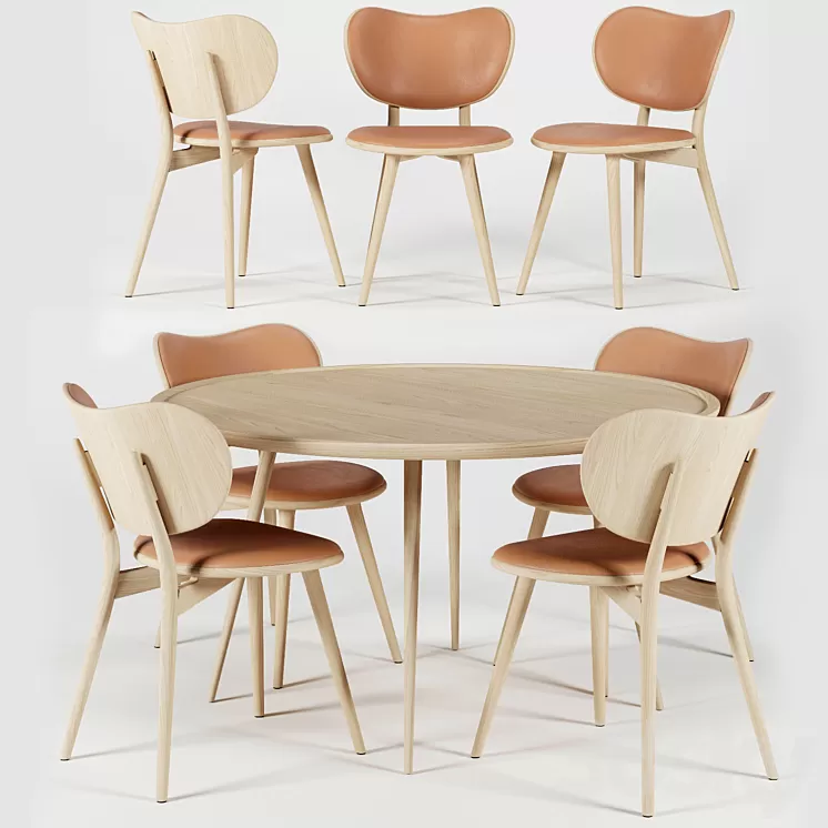 AVE MATER Dining Chair & Accent Oval Lounge Table 3D Model AVE MATER Dining Chair & Accent Oval Lounge Table 3D Model