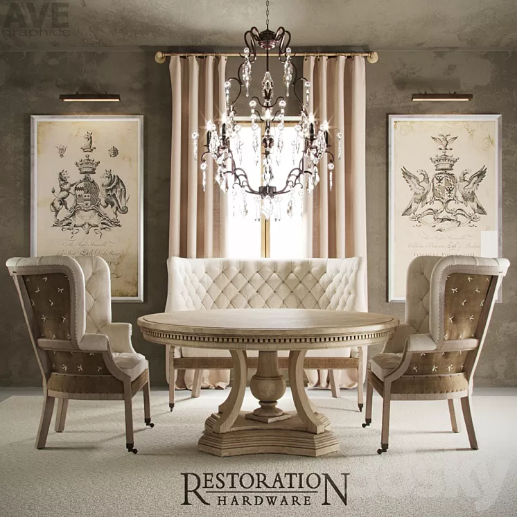 AVE Restoration Hardware English 19th c. 3D Model AVE Restoration Hardware English 19th c. 3D Model