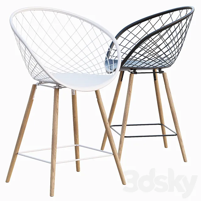 AVE SIDERA Counter Stool 3D Model AVE SIDERA Counter Stool 3D Model