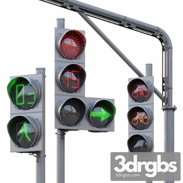 Ave Traffic Lights Set Animated 3D Model Download Ave Traffic Lights Set Animated 3D Model Download