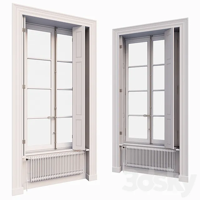 AVE Vintage French Window 3D Model