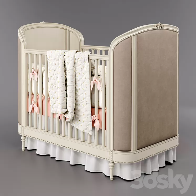 AVELINE PANEL CRIB Restoration Hardware 3D Model