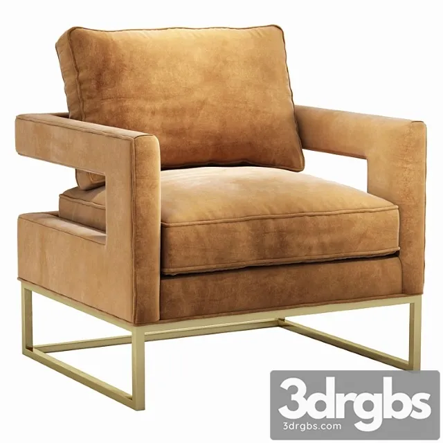 Avery cognac velvet chair