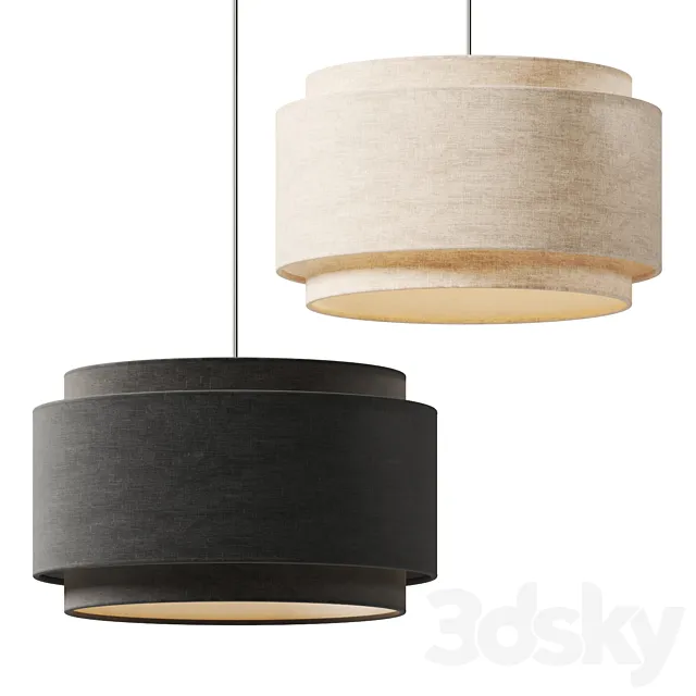Avery Double Drum by Crate and Barrel 3D Model Avery Double Drum by Crate and Barrel 3D Model
