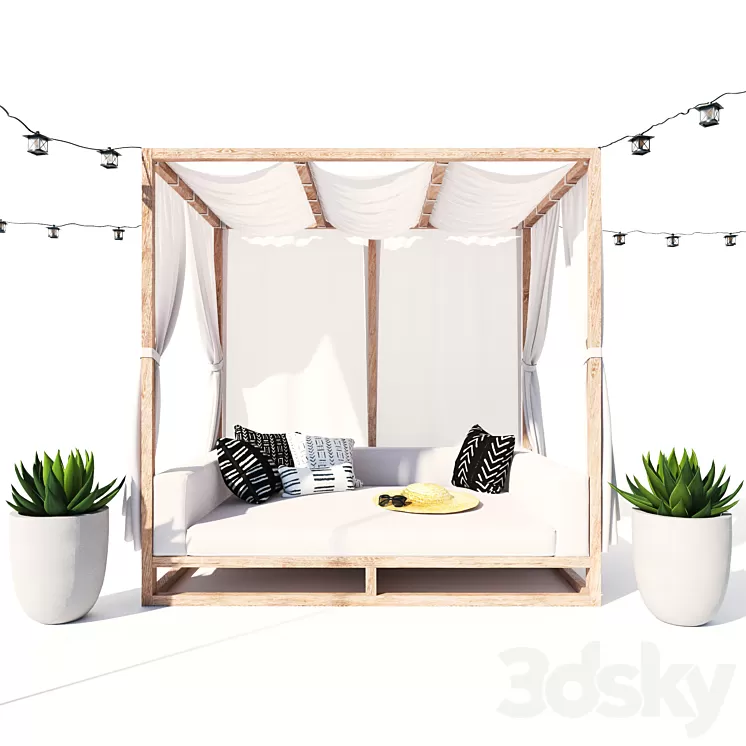 AVIARA CANOPY DAYBED 3D Model AVIARA CANOPY DAYBED 3D Model