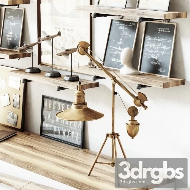 Aviation Themed Decorative Loft Set 3D Model Download Aviation Themed Decorative Loft Set 3D Model Download