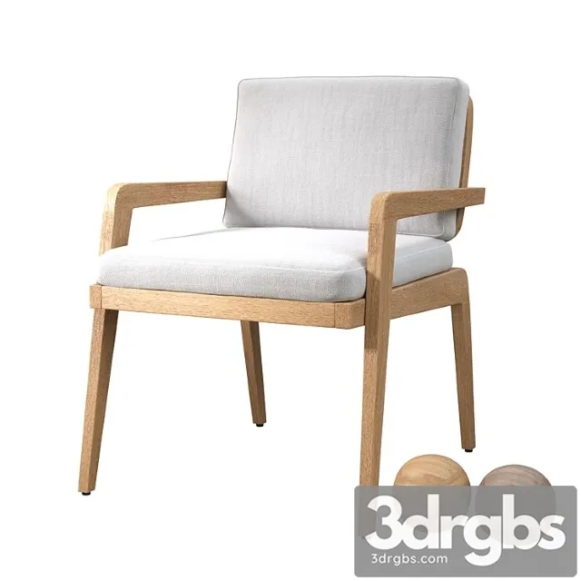 Avila teak dining armchair 2 3D Model Download