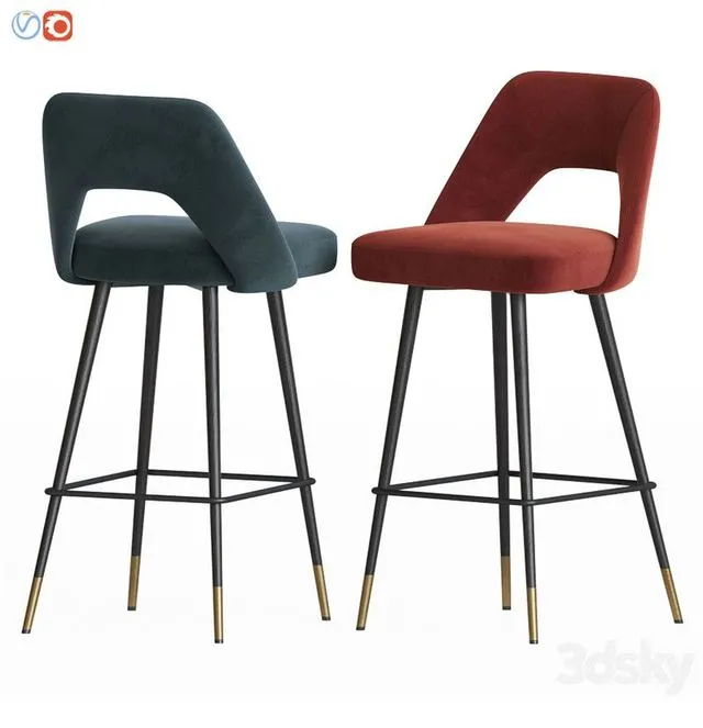 Avorio Bar Stool Eichholtz 3D Model