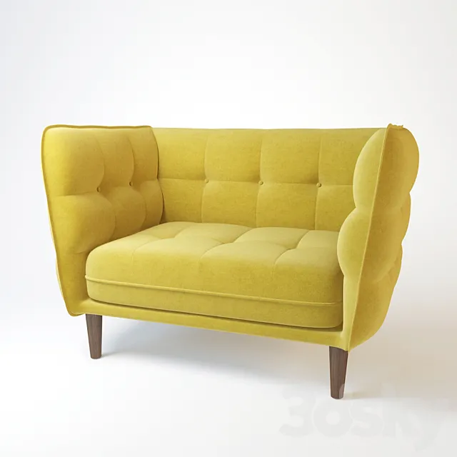 Avro Modern Yellow Fabric Chair 3DModel