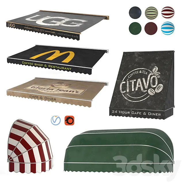 awning kitbash vol. 16 3D Model