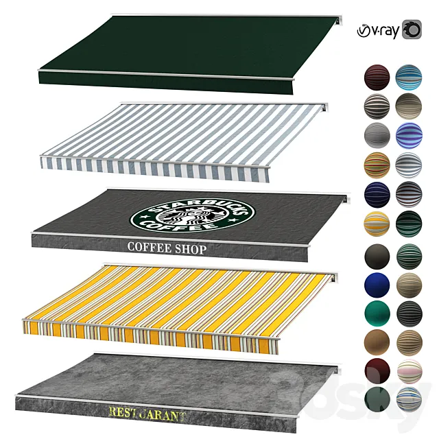 awning kitbash vol 22 3D Model awning kitbash vol 22 3D Model