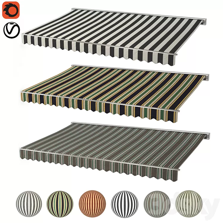 Awning set kitbash vol.04 3D Model Awning set kitbash vol.04 3D Model