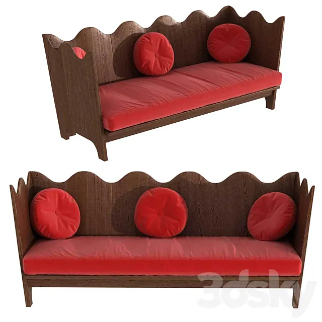 Axel Einar Hjorth three seat sofa 3D Model