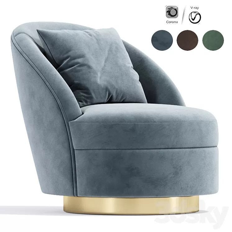 Axel Swivel Arm Chair 3D Model Axel Swivel Arm Chair 3D Model