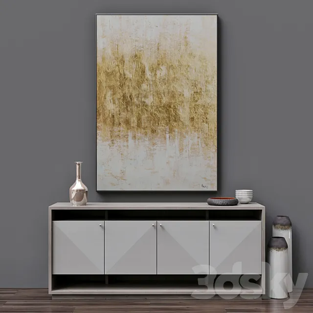 Axiom Entertainment Console + “Golden Mist” Wall Art by Bevis 3D Model Axiom Entertainment Console + “Golden Mist” Wall Art by Bevis 3D Model
