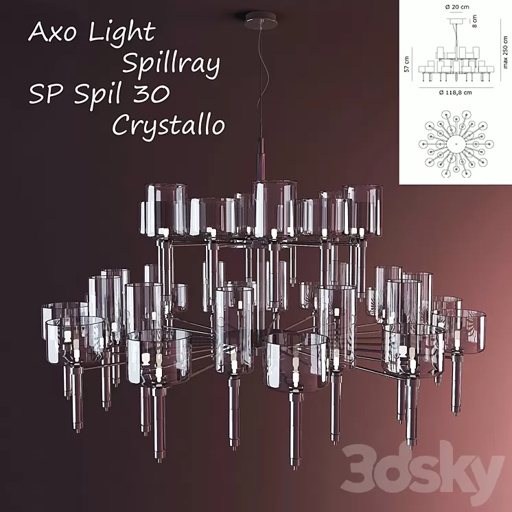 Axo Light Spillray SP 30 Crystallo Spil 3D Model