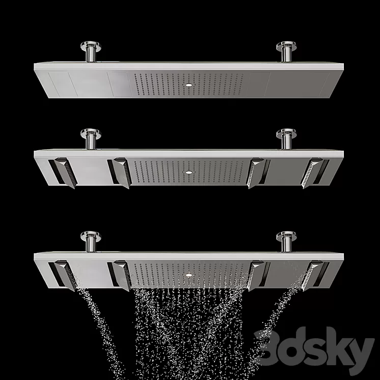 Axor Shower Heaven with water animation 3D Model