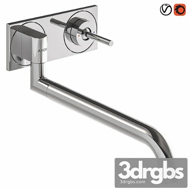 Axor Uno Single Lever Kitchen Mixer For Concealed Installation Wall Mounted 3D Model Download