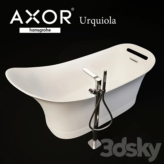 AXOR Urquiola Bathtub 1800 mm + bath faucet floor-standing 3D Model
