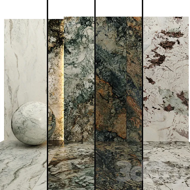 AY Slab Marble Set 014 3D Model AY Slab Marble Set 014 3D Model