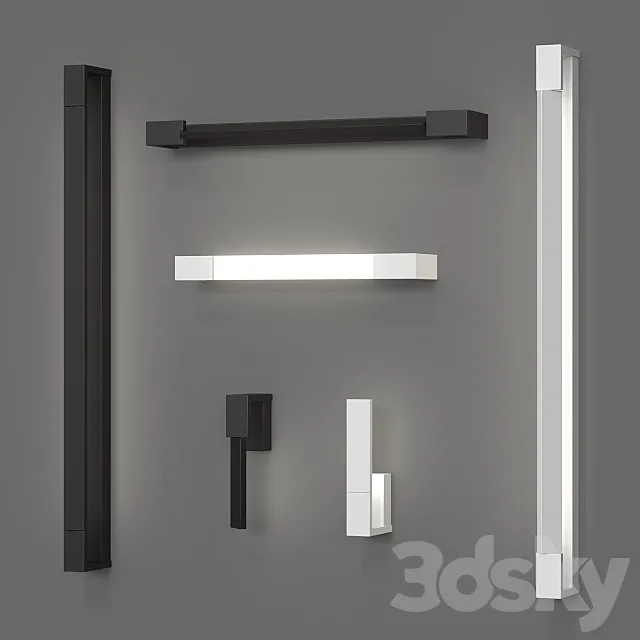 Azzardo Dali wall lamp set (6 sizes 2 colors) 3D Model
