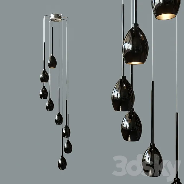 Azzardo Izza 8 (MD 1288A-8BL SHINY BLACK) 3D Model Azzardo Izza 8 (MD 1288A-8BL SHINY BLACK) 3D Model