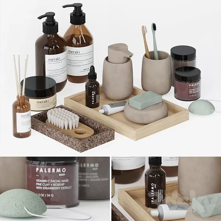 B a t h r o o m s d e c o r s e t 3D Model