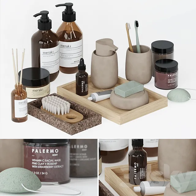 B a t h r o o m s d e c o r s e t 3DModel