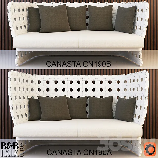B & B Italia Canasta CN190A _ CN190B 3DModel B & B Italia Canasta CN190A _ CN190B 3DModel